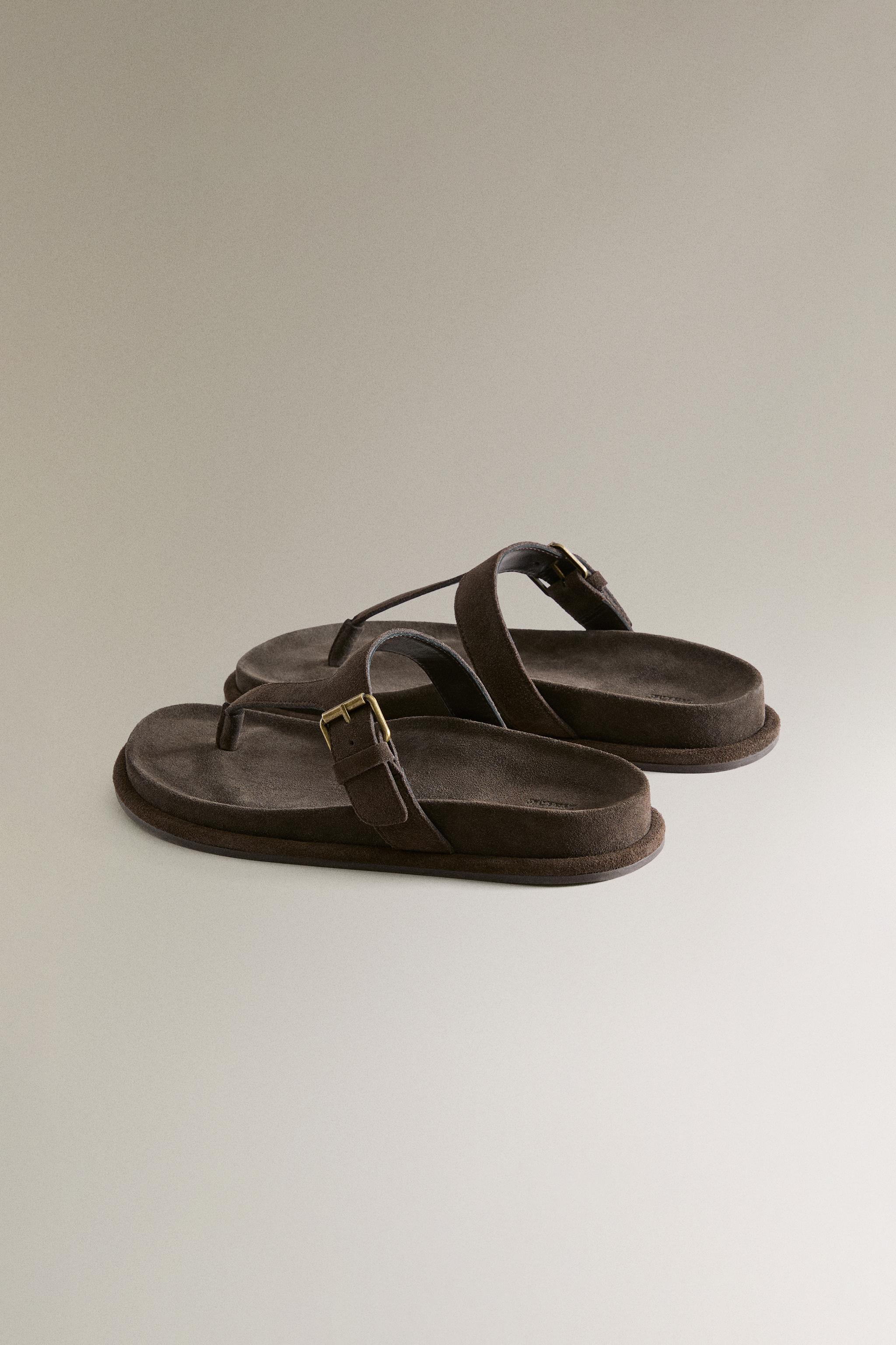 LEATHER SANDALS WITH ASYMMETRIC STRAP